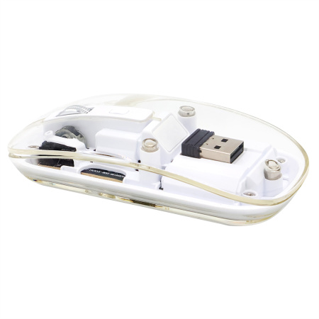 Мышь компьютерная беспроводная прозрачная Limpid, белый