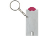 Брелок-держатель для монет Allegro с фонариком, фуксия/серебристый