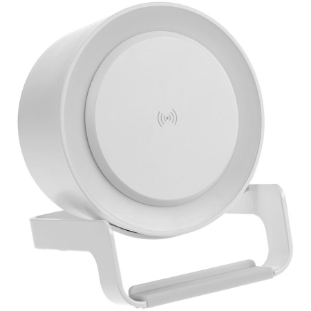 Лампа с колонкой и беспроводной зарядкой moonLight, белая Лампа с колонкой и беспроводной зарядкой moonLight, белая