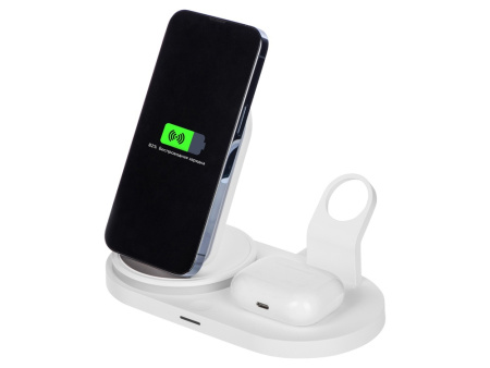 Складная зарядная станция с беспроводной зарядкой Flashport, 15 Вт, белый (Р) Складная зарядная станция с беспроводной зарядкой Flashport, 15 Вт, белый (Р)