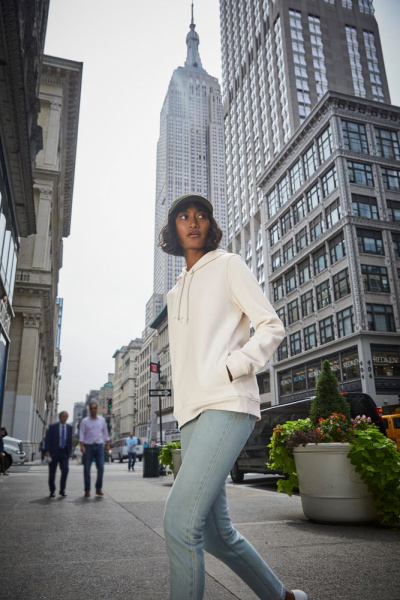 Толстовка с капюшоном женская BNC Inspire (Organic), серо-голубая, размер XS