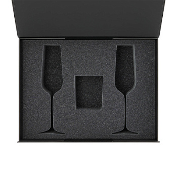 Ложемент под свечу Enigma + 2 бокала для шампанского в среднюю коробку-трансформер (арт. 695721)