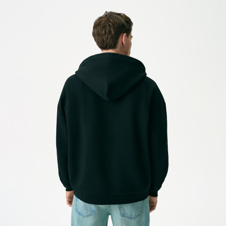 Худи релакс унисекс Баланс (Balance), с начесом, черный, размер 3XL/4XL