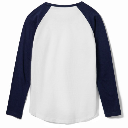 Футболка женская с длинным рукавом Milky LSL белая с темно-синим, размер S