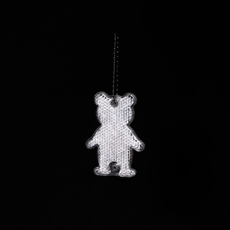 Пешеходный светоотражатель с цепочкой «Мишка», белый