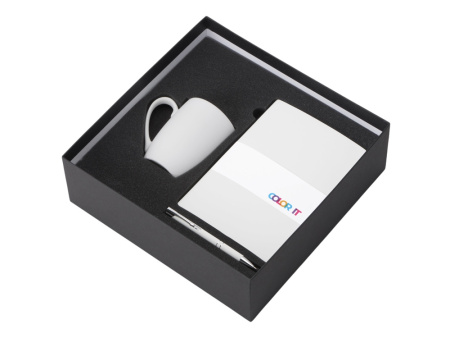 Подарочный набор с блокнотом С1, металлической ручкой и кружкой, белый