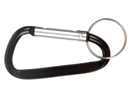 Брелок-карабин из переработанного алюминия Alumina, черный