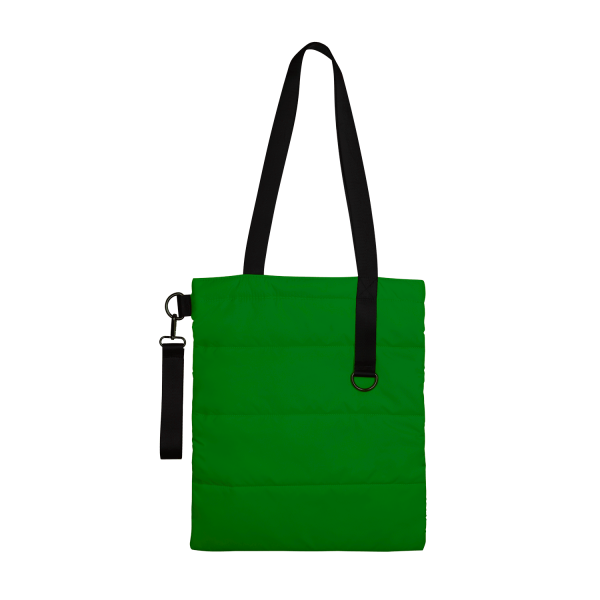 Шоппер Superbag Bubble New, стёганый, со скрытой магнитной кнопкой (зеленый с черным)