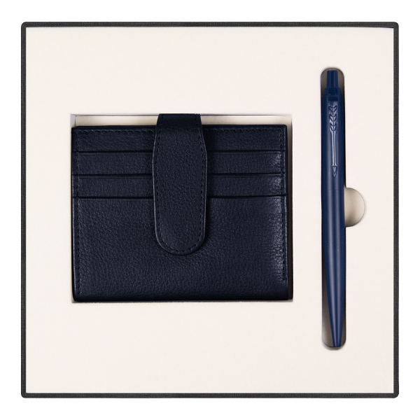 Набор подарочный Solution Superior Duo (ручка, футляр для кредитных карт), синий