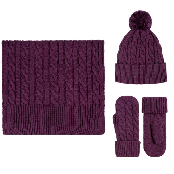 Варежки Heat Trick, баклажановые, размер L/XL