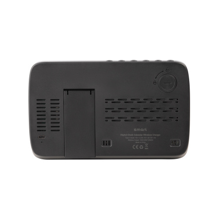 Настольные часы "Smart Screen" с беспроводным (15W) зарядным устройством, гигрометром, термометром, календарём, с подсветкой логотипа Настольные часы "Smart Screen" с беспроводным (15W) зарядным устройством, гигрометром, термометром, календарём, с подсветкой логотипа