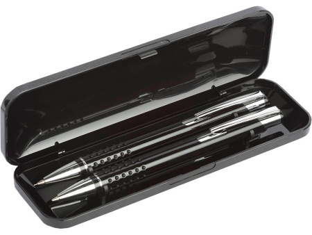 Набор Онтарио: ручка шариковая, карандаш механический, черный/серебристый