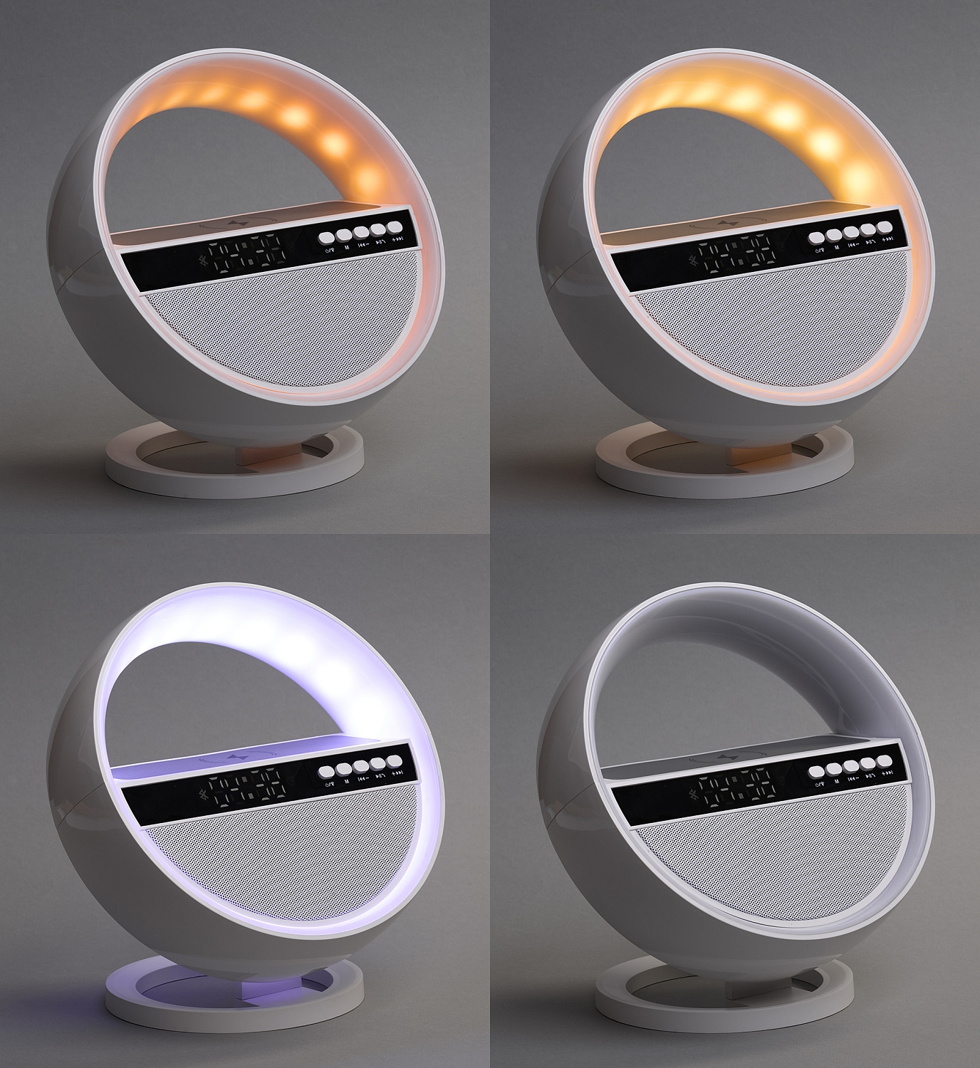 Bluetooth колонка "Smart Orb" 5Вт с беспроводным (15W) ЗУ, лампой, часами, FM радио Bluetooth колонка "Smart Orb" 5Вт с беспроводным (15W) ЗУ, лампой, часами, FM радио