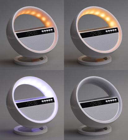 Bluetooth колонка "Smart Orb" 5Вт с беспроводным (15W) ЗУ, лампой, часами, FM радио Bluetooth колонка "Smart Orb" 5Вт с беспроводным (15W) ЗУ, лампой, часами, FM радио