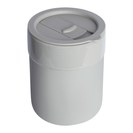 Кружка кермическая Silvia с силиконовой манжетой, серая