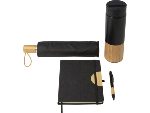 Подарочный набор Carmen с блокнотом А5, ручкой, бутылкой и зонтиком