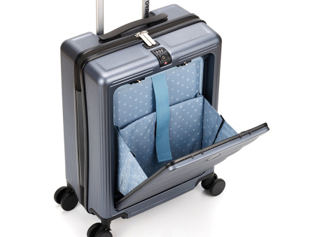 Чемодан TORBER БАЙКАЛ, тёмно-серый металлик, поликарбонат, 37,5 x 20 х 54 см, 37 л