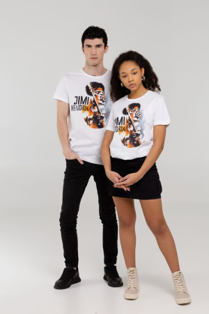 Футболка «Меламед. Jimi Hendrix», белая, размер S