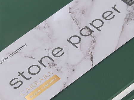 Еженедельник с каменной бумагой А5+ Carrara, зеленый