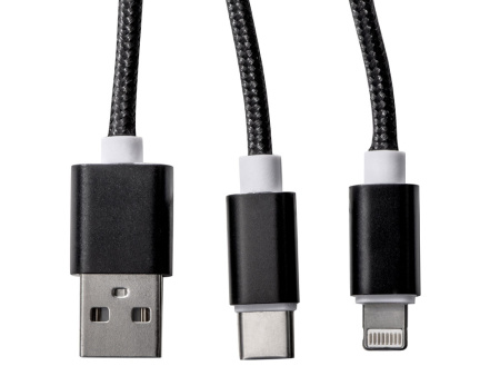 Кабель для зарядки Tres с брелоком, черный Кабель для зарядки Tres с брелоком, черный