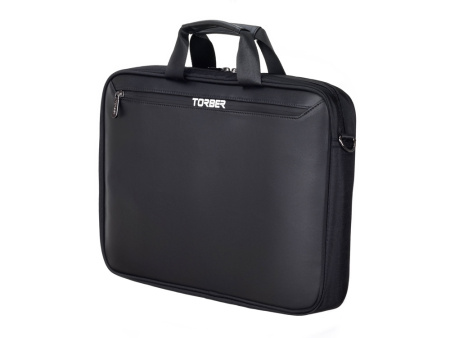 Сумка для ноутбука TORBER VOYAGE 15.6'', черный, нейлон/микрофибра, 43 х 5 х 29 см, 6л