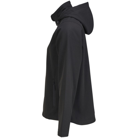 Куртка софтшелл с капюшоном женская Race Women, черная, размер 3XL