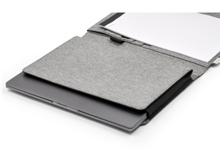 Портфолио А4 из RPET с отделением для ноутбука NotyFolio Eco, 20 л FSC бумаги, серый
