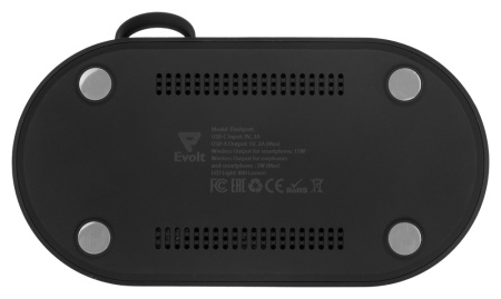Складная зарядная станция с беспроводной зарядкой Flashport, 15 Вт Складная зарядная станция с беспроводной зарядкой Flashport, 15 Вт