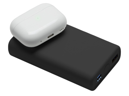 Внешний беспроводной аккумулятор 2-в-1 с функцией зарядки Apple Watch, QC/PD AtomIQ, 10000 мАч, черный