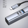 USB-хаб 7 в 1 USB-C - USB-A3.0 + 2хUSB-C + USB-C PD100Вт + HDMI + SD + microSD, серый, Deppa