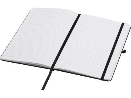 Teak блокнот А5 из переработан. материала в твердой обложке с линован. страницами - сплошной черный