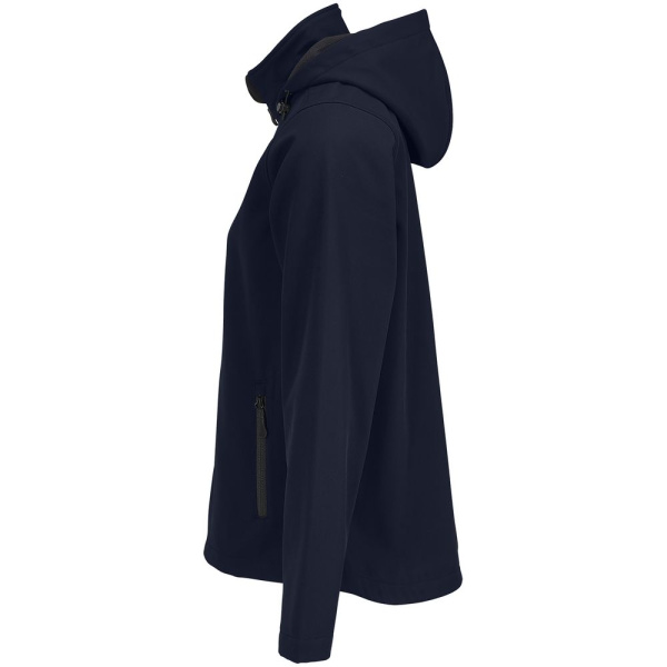 Куртка софтшелл с капюшоном женская Race Women, темно-синяя, размер S