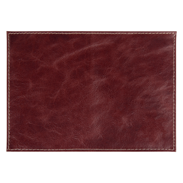 Обложка для автодокументов Leather Sky Matt Sun из натуральной кожи, бордовая с белой прострочкой