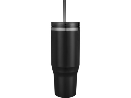 Melbourne кружка 1200 мл, сертифицированная согласно RCS, с соломинкой - сплошной черный