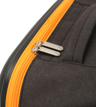 Чемодан складной Rollink Earth 55x40x20 см, 2 колеса, черный/оранжевый