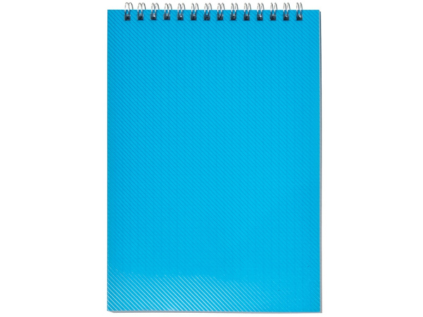 Блокнот на пружине в пластиковой обложке А5, синий