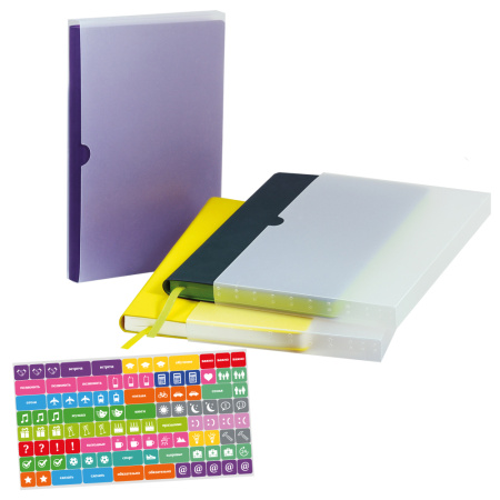 Ежедневник River side недатированный, синий/оранжевый (с упаковкой, со стикерами)