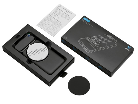 Магнитный беспроводной внешний аккумулятор со встроенными кабелями Мэни,быстаря зарядка, 10000 мАч, черный