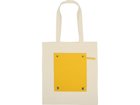 Складная хлопковая сумка для шопинга Gross с карманом, 180 г/м2