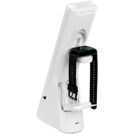 Лампа с беспроводной зарядкой смартфона и часов Powerack, белая Лампа с беспроводной зарядкой смартфона и часов Powerack, белая