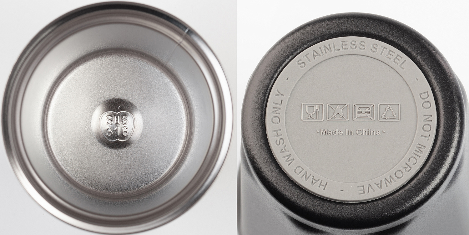 Термостакан "Legend" 390 мл с индикацией температуры, покрытие пудра, черный #