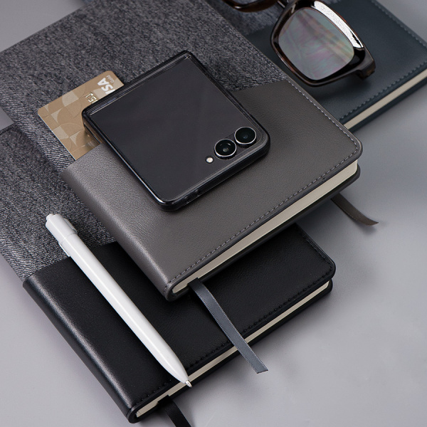 Ежедневник недатированный DENIM, серый, формат А5, блок в линейку