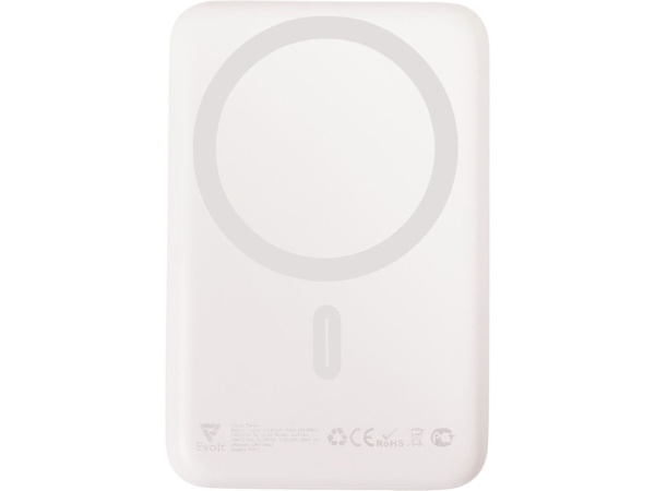 Магнитный внешний беспроводной аккумулятор Polarix, QC/PD, 10000 мАч, слоновая кость