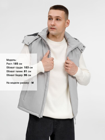 Жилет унисекс Sfera, светло-серый, размер 4XL