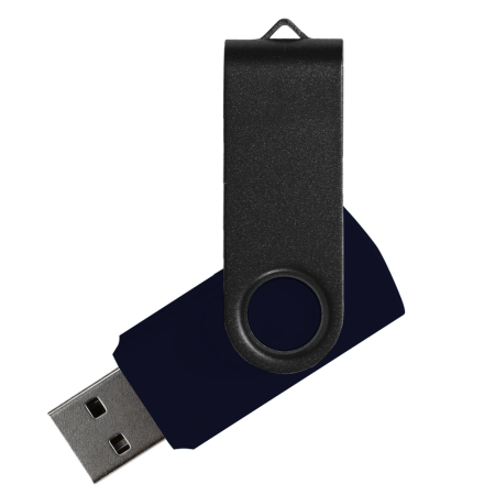 Флеш накопитель USB 2.0 Twister Assembly 16GB, пластик Софт Тач/металл, черный/черный