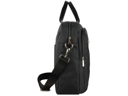 Портфель мужской BUGATTI Sera, антрацитовый, полиэстер, 40х11х34 см