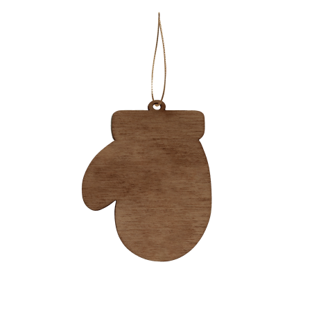 Ёлочная игрушка Варежка (белый с золотым )