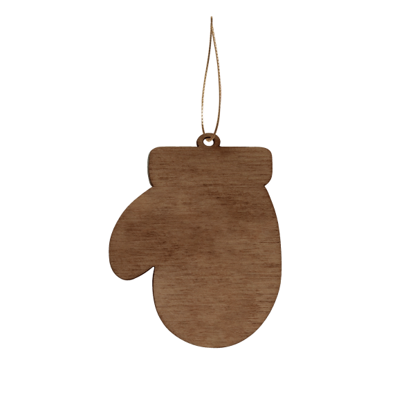 Ёлочная игрушка Варежка (белый с золотым )