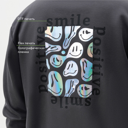 Толстовка на молнии ASTIN антрацит, размер S/M