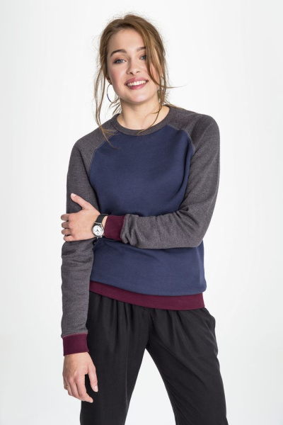 Толстовка унисекс Sandro бордовый/темно-синий, размер XS